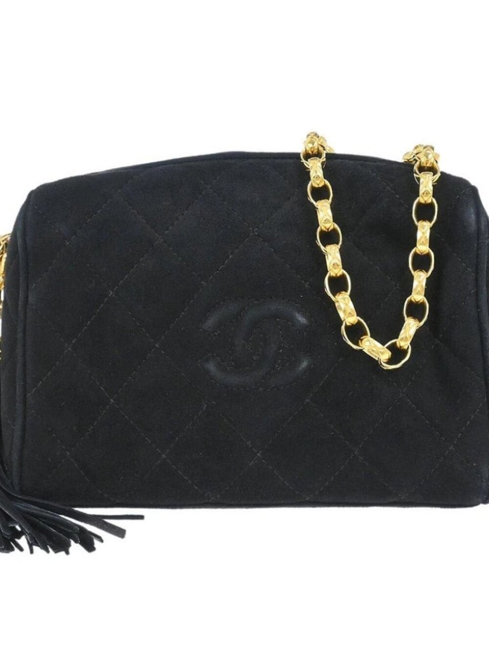 Chanel Black Suede Camera Bag Mini 135977